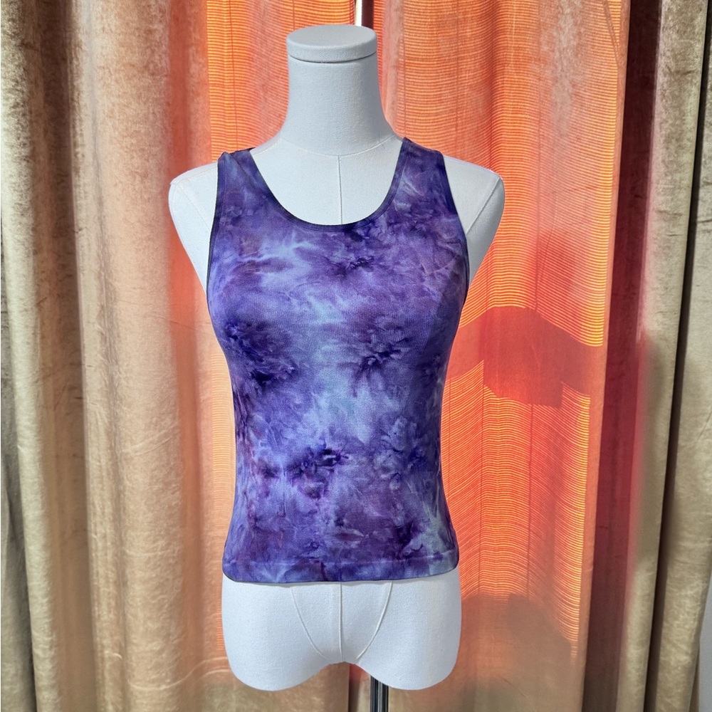 Tangerine Cropped Tye Dyed Tank Top SZ SM